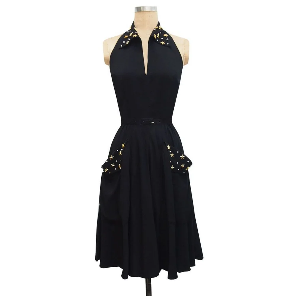 Trashy Diva Retro Black Moto Studs Dress